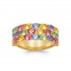 Bague plaqué or style joaillerie pavé en zirconium multicolore pas chère obrillant-bijoux