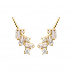 Ear cuff Contours d'oreilles en plaqué or pierres en zirconium pas cher obrillant-bijoux