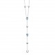 Collier Y argent rhodié pierre de lune zirconium cristal bleu pas cher Obrillant-Bijoux