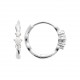 Mini créoles argent pierres en zirconium blanc pas chère obrillant-bijoux