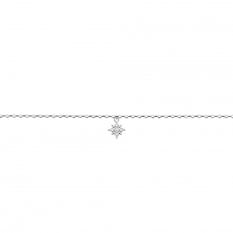 Chaine de chaville argent étoile en zirconium pas cher obrillant-bijoux