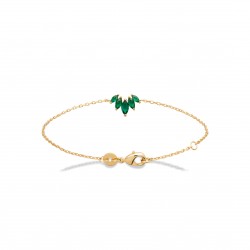 Bracelet plaqué or rivière de pierres gouttes ovales en cristal vert pas cher obrillant-bijoux