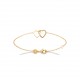 Bracelet coeurs entrelacés plaqué or pas cher obrillant-bijoux