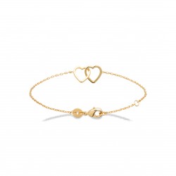 Bracelet coeurs entrelacés plaqué or pas cher obrillant-bijoux