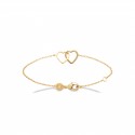 Bracelet coeurs entrelacés en plaqué or