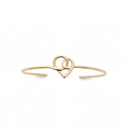 Bracelet jonc coeur baroque en plaqué or pas cher obrillant-bijoux