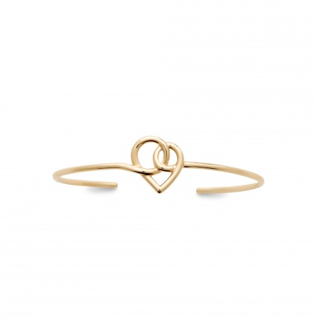 Bracelet jonc coeur baroque en plaqué or pas cher obrillant-bijoux