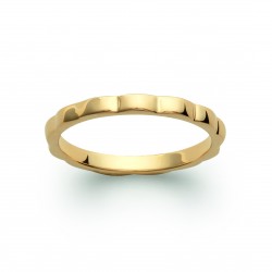 Alliance en plaqué or anneau fil ciselé Obrillant-bijoux