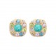 Boucles d'oreilles puces pierre Amazonite en plaqué or pas chère obrillant-bijoux