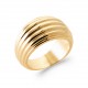 Bague large Plaqué or bombée striée pas chère obrillant-bijoux