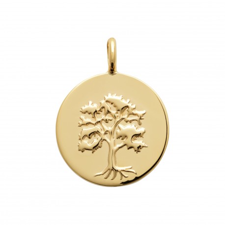 Pendentif arbre de vie médaille en plaqué or pas cher obrillant-bijoux