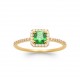 Bague doré plaqué or pierre en cristal vert et zirconium pas chère Obrillant-bijoux