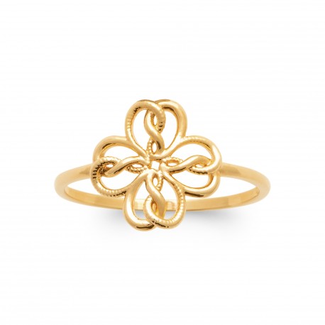Bague plaqué or fleur stylisée pas chère obrillant-bijoux