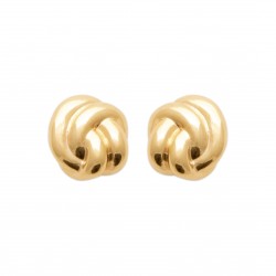 Boucles d'oreilles puces noeud entrelacé en Plaqué or pas chère obrillant-bijoux