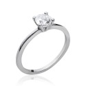 Bague solitaire argent pierre 6 mm en zirconium blanc