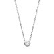 Collier en argent 925/000 rhodié pierre ronde sertie clos en zirconium blanc mode obrillant-bijoux