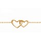 Bracelet en plaqué or cœurs entrelacés ciselés mode obrillant-bijoux