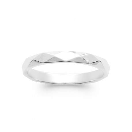 Bague argent à facettes pas chère obrillant-bijoux
