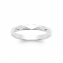 Bague argent à facettes
