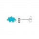 Boucles d'oreilles enfant nuage laque bleue en argent pas cher obrillant-bijoux