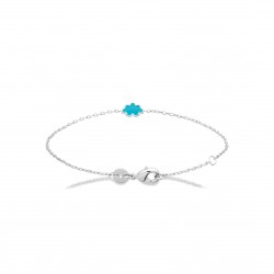 Bracelet enfant nuage laque bleue en argent pas cher obrillant-bijoux