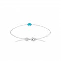 Bracelet enfant nuage laque bleue en argent