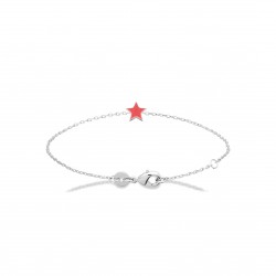 Bracelet enfant étoile laque rouge en argent pas cher obrillant-bijoux