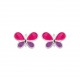 Boucles d'oreilles enfant Papillon rose en argent pas cher obrillant-bijoux