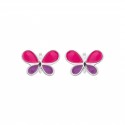 Boucles d'oreilles enfant Papillon laque en argent