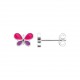 Boucles d'oreilles enfant Papillon rose en argent pas cher obrillant-bijoux