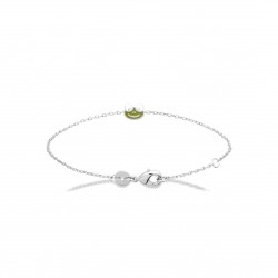 Bracelet enfant Grenouille verte et argent pas cher obrillant-bijoux