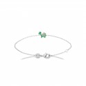 Bracelet enfant Tortue verte en laque et argent