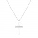 Pendentif grande croix pavé en zirconium blanc pas cher obrillant-bijoux