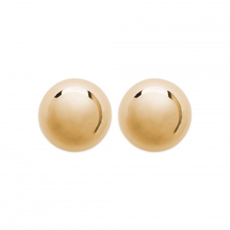Boucles d'oreilles puces plaqué or boule 10 mm pas chères obrillant-bijoux
