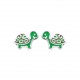 Boucles d'oreilles enfant Tortue en argent pas cher obrillant-bijoux