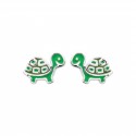 Boucles d'oreilles enfant tortue en argent