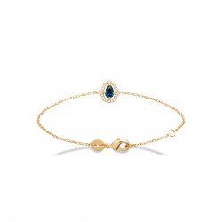 Bracelet plaqué or pierre bleue poire en cristal et zirconium pas cher obrillant-bijoux