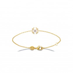 Bracelet plaqué or pierre carré en zirconium pas cher obrillant-bijoux