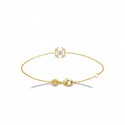 Bracelet plaqué or pierre carré en zirconium