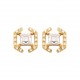 Boucles d'oreilles puces plaqué or pierre carré zirconium pas chère obrillant-bijoux