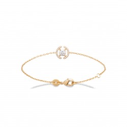 Bracelet plaqué or pierre ronde en zirconium pas cher obrillant-bijoux