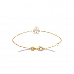 Bracelet plaqué or pierre goutte ovale en zirconium pas cher obrillant-bijoux