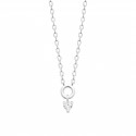 Collier argent pampille pierre coeur en zirconium