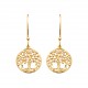 Boucles d'oreilles arbre de vie crochets Plaqué Or pas chères obrillant-bijoux