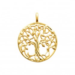 Pendentif arbre de vie médaille ajourée Plaqué or pas cher obrillant-bijoux