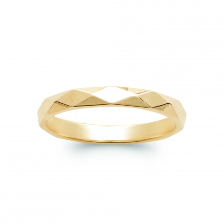 Bague Plaqué Or à facettes pas chère obrillant-bijoux