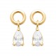 Boucles d'oreilles Plaqué Or pampille goutte en zirconium pas chère obrillant-bijoux
