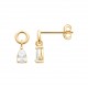Boucles d'oreilles Plaqué Or pampille goutte en zirconium pas chère obrillant-bijoux