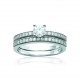 Bague double set en argent 925/000 rhodié alliance et solitaire en zirconium blanc Obrillant-Bijoux