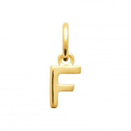 Pendentif lettre F initiale en plaqué or pas cher obrillant-bijoux